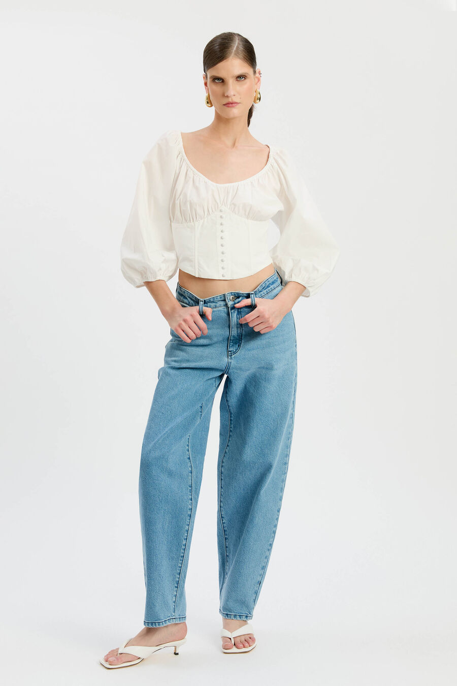 Delphina Barrel Leg Jean