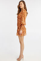 BAMBINA FRILL DRESS in colour GOLDEN OCHRE