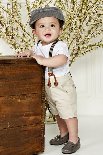 CHINO BRACES SHORT in colour FOG