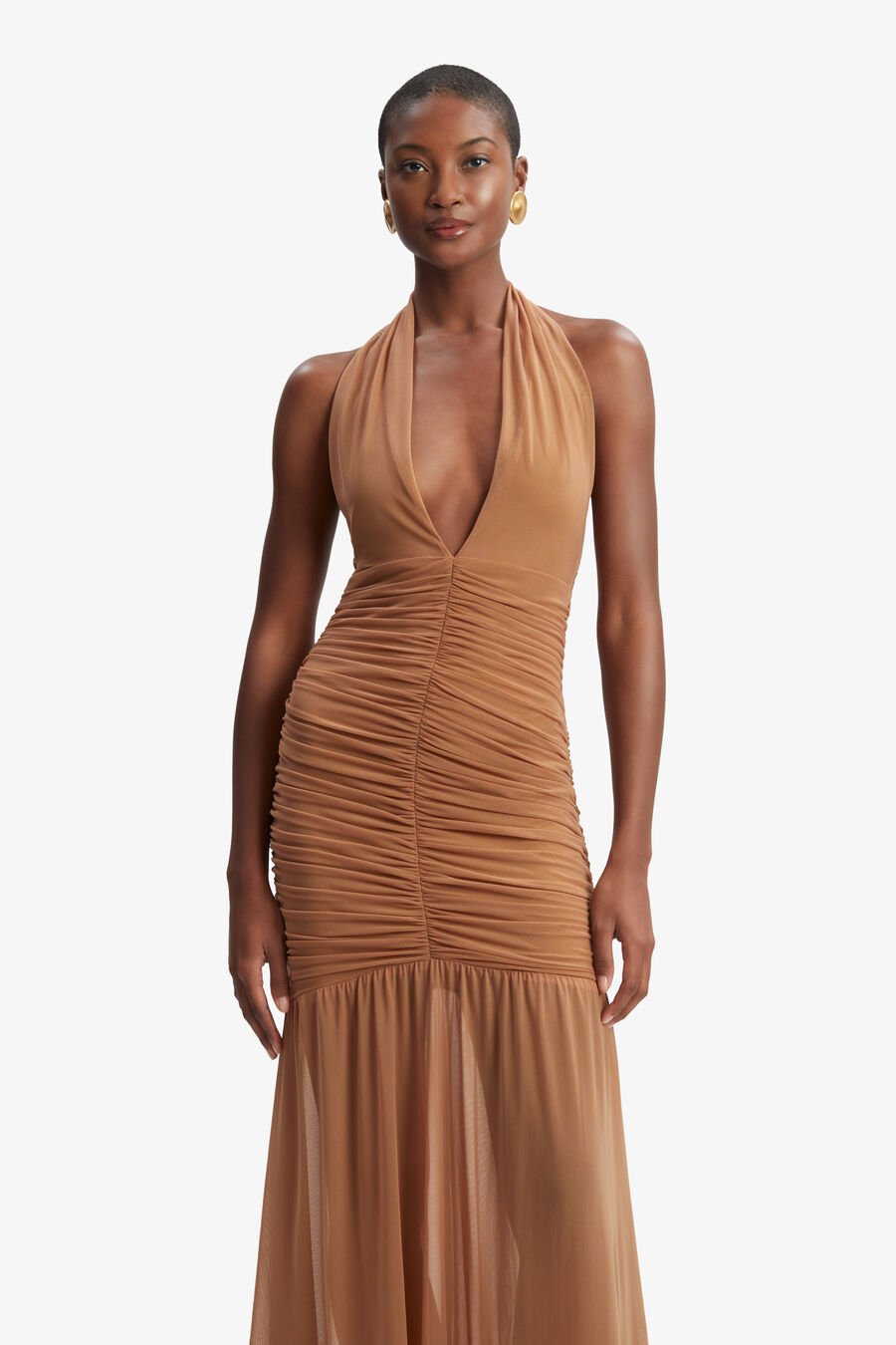 Sephera Halter Mesh Midi Dress