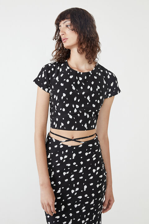 BACKLESS ABSTRACT SPOT TOP in colour TAP SHOE