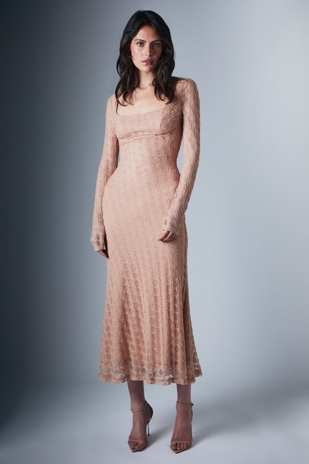 ADONI LACE MIDI DRESS in colour MOONLIGHT