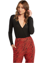 WRAP OVER BODYSUIT in colour CAVIAR