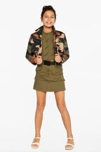 ZELDA CROP BOMBER in colour BURNT OLIVE