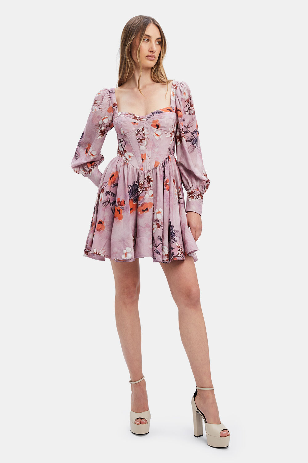 Flora floral shop mini ruffle dress