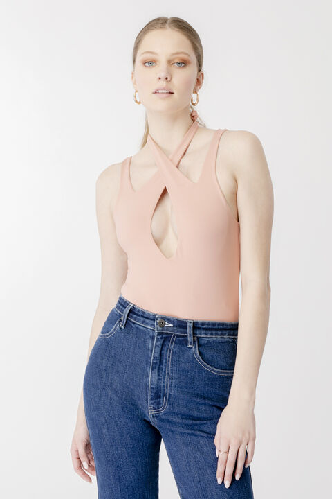 DUA CUT OUT BODYSUIT in colour TUSCANY