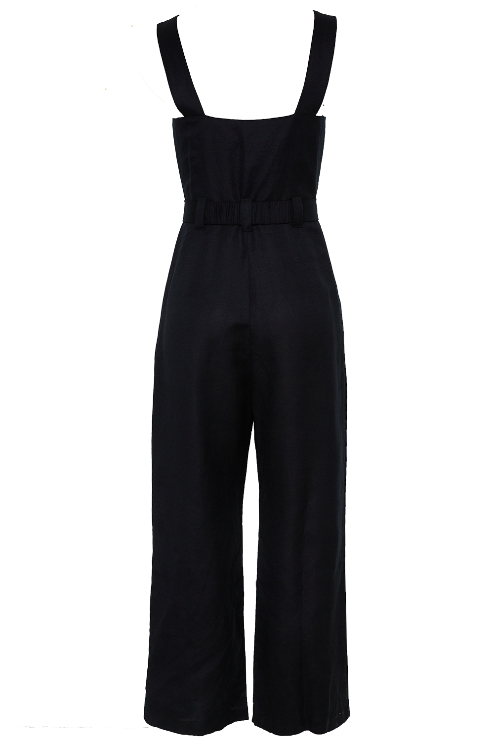 LINEN BUCKLE JUMPSUIT in colour CAVIAR