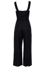 LINEN BUCKLE JUMPSUIT in colour CAVIAR