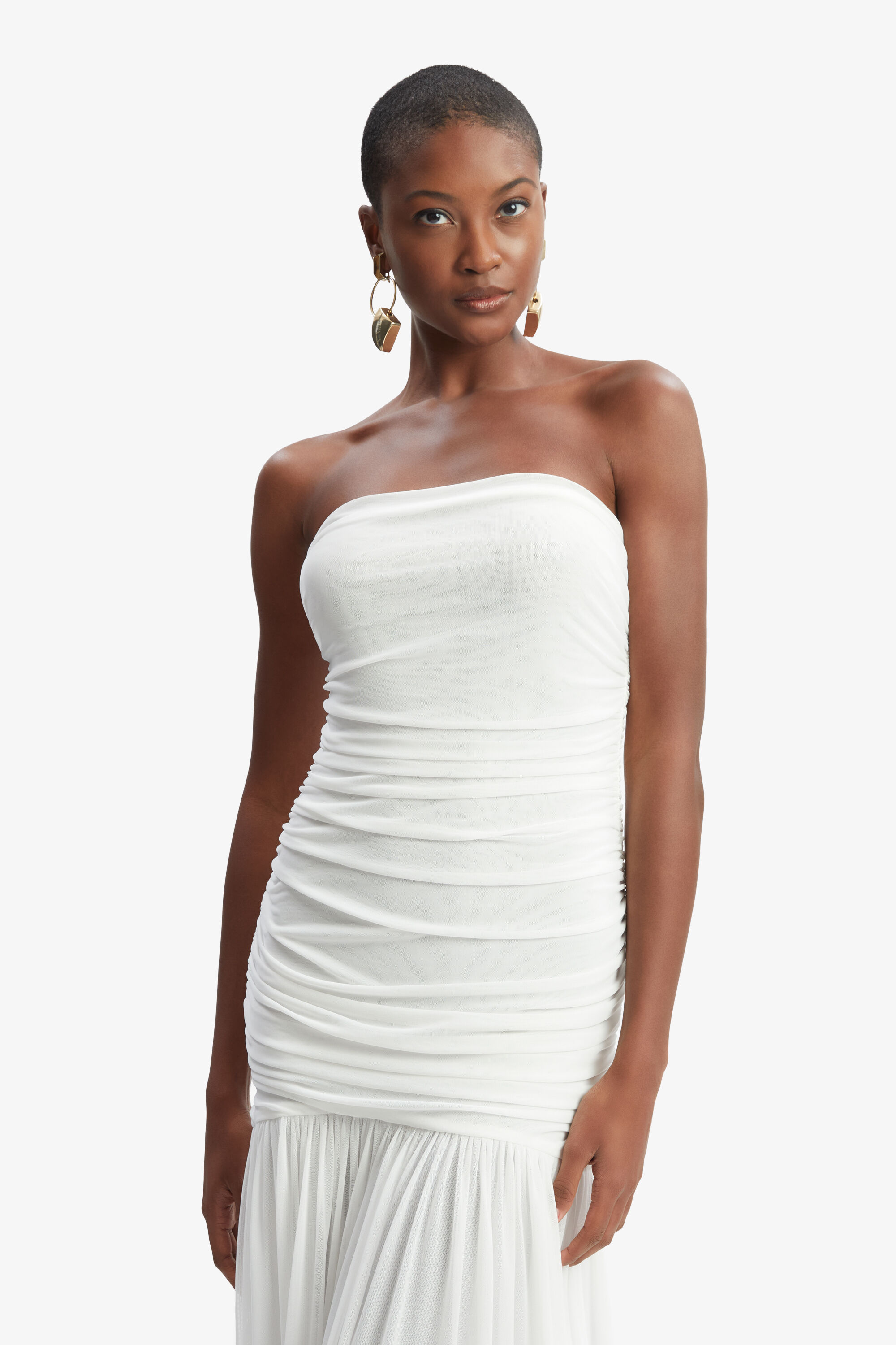Solana Mesh Maxi Dress In Orchid White | Bardot