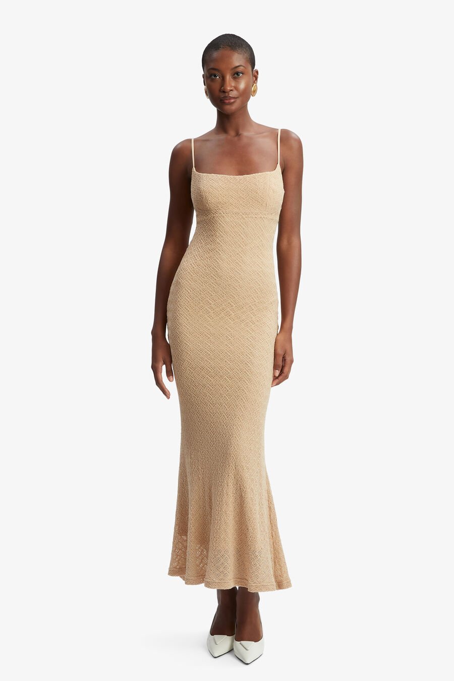 Adoni Stretch Lace Midi Dress