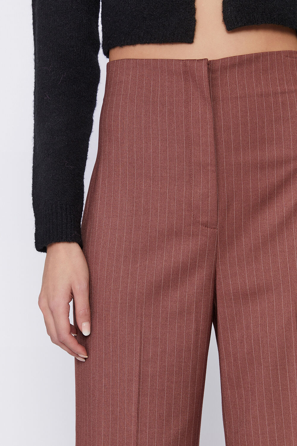 White Black Striped Cropped Trousers  Amukti  The Womens Ethnic Fashion  Store