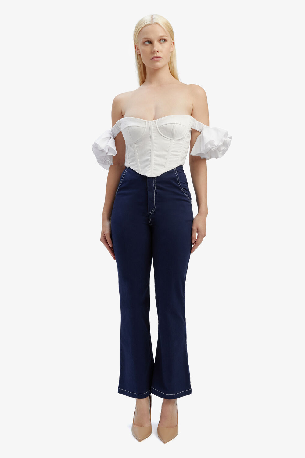SIGMA CORSET TOP in colour BRIGHT WHITE