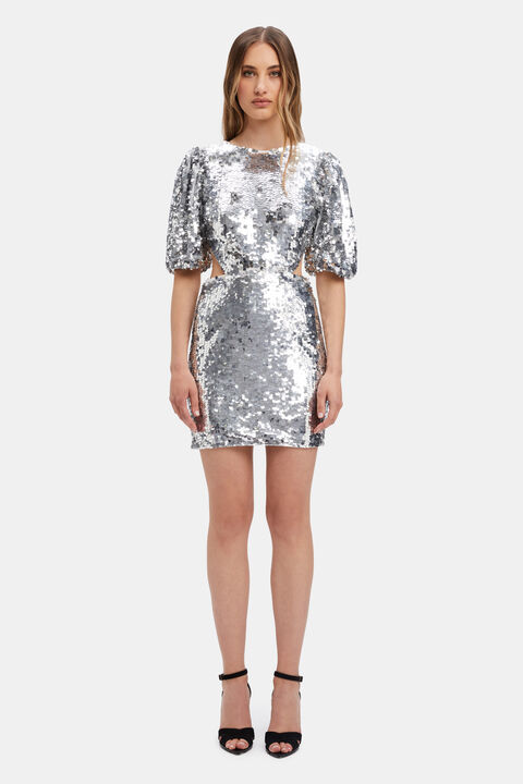 VIVIENNE SEQUIN MINI DRESS in colour SILVER