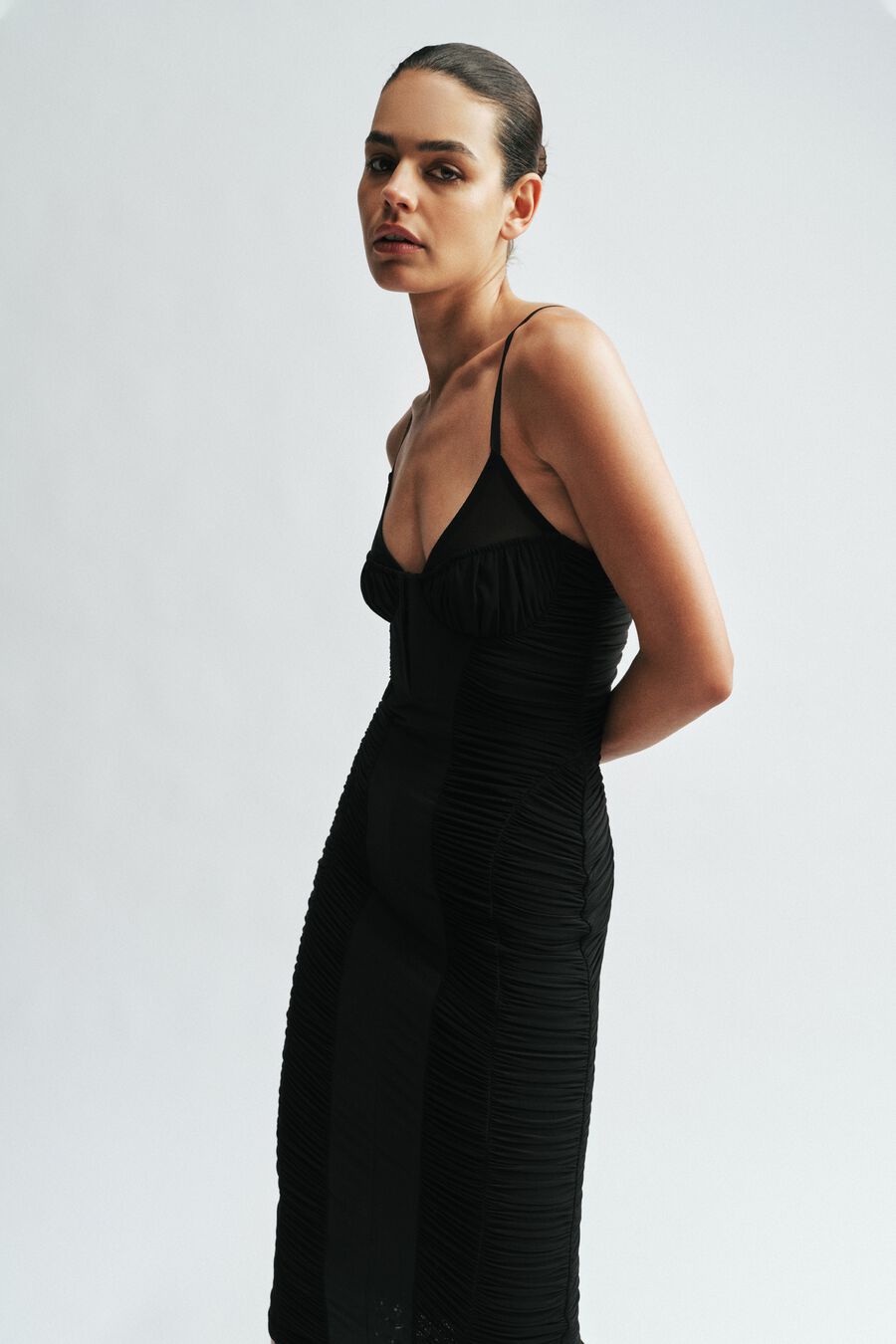 Melia Gathered Midi Dress