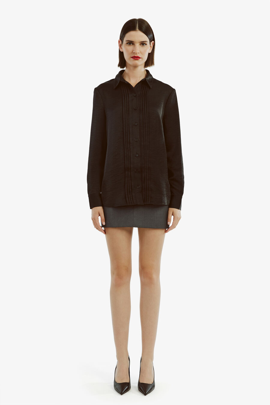 Dinah Pintuck Satin Shirt