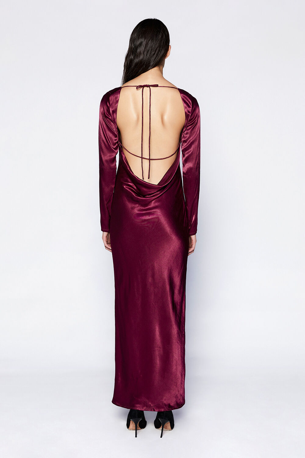 RIVER BIAS DRESS in colour BURGUNDY