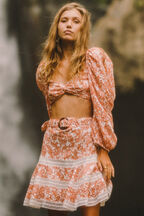 PAISLEY SKIRT in colour AMBER BROWN