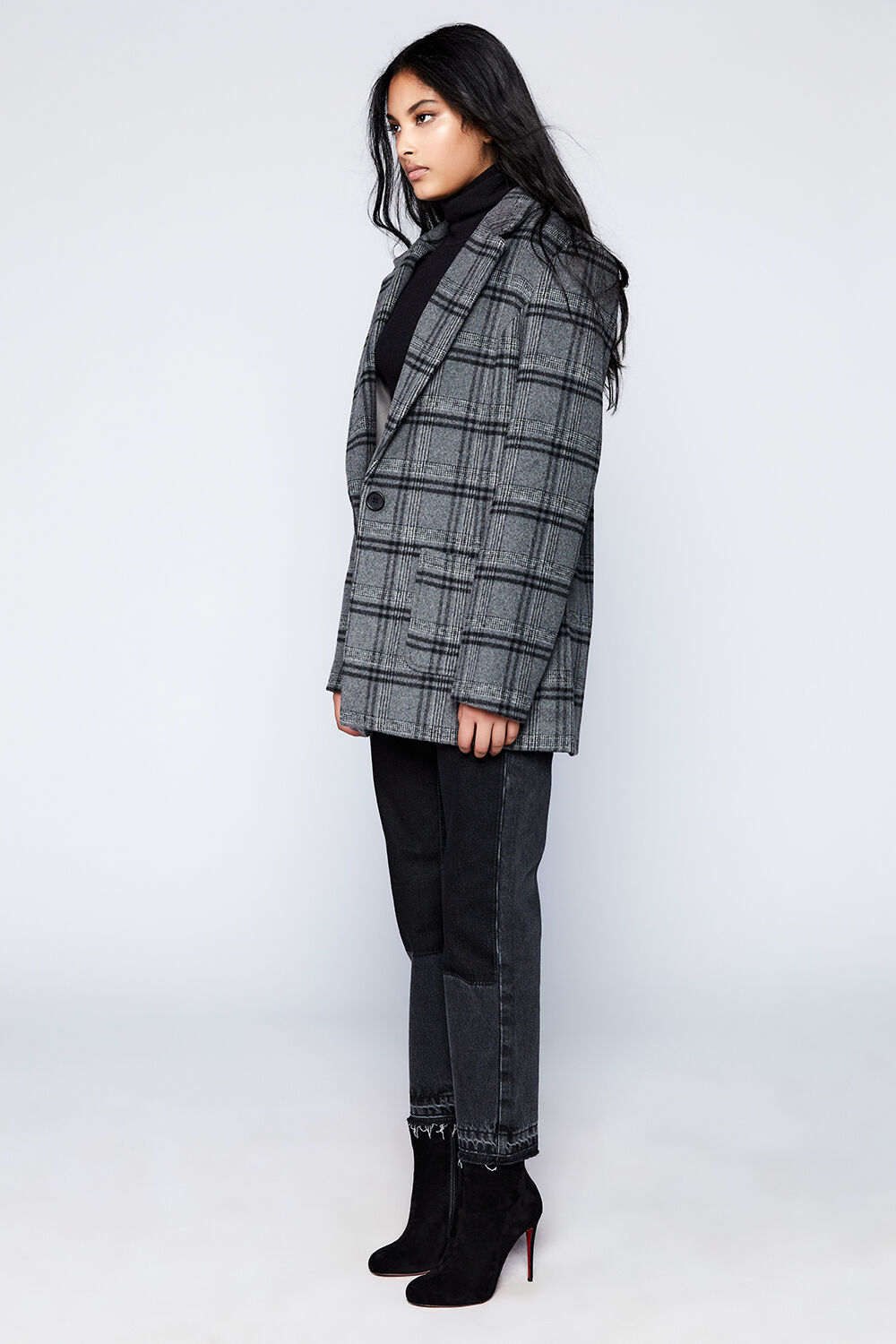 CHECKED BLAZER in colour BIRCH