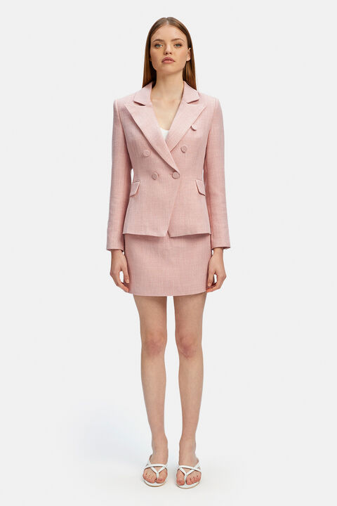EMILIE WRAP FRONT BLAZER in colour ROSE QUARTZ