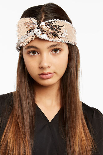 TWIST SEQUIN HEADBAND in colour ROSE CLOUD