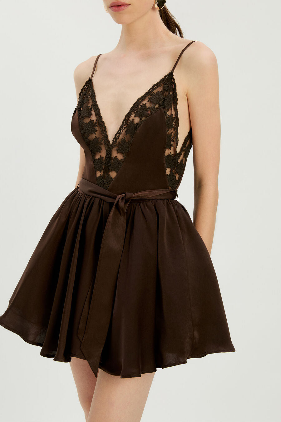 Natalia Lace Trim Mini Dress