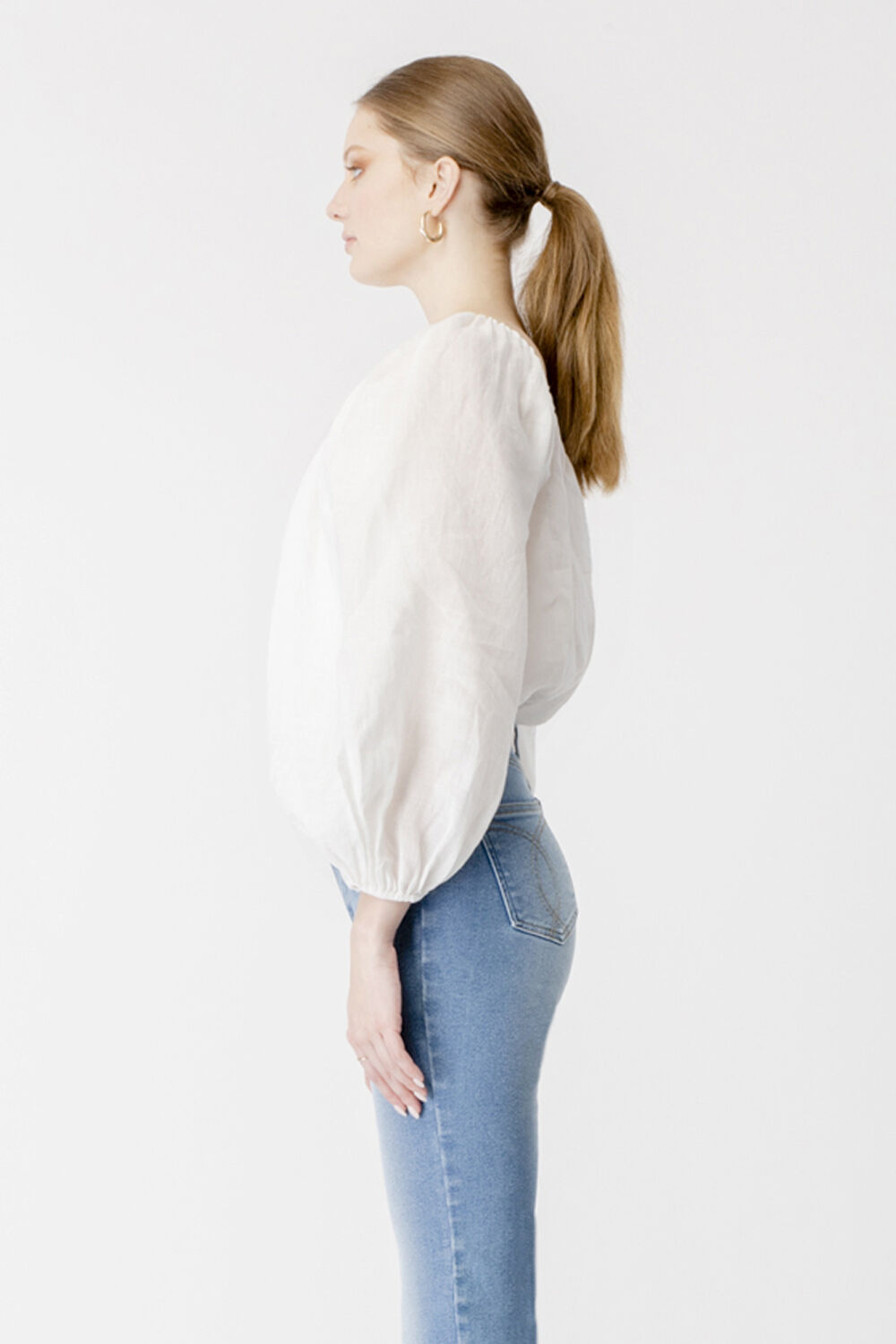 GIANNA ONE SHOULDER TOP in colour CLOUD DANCER