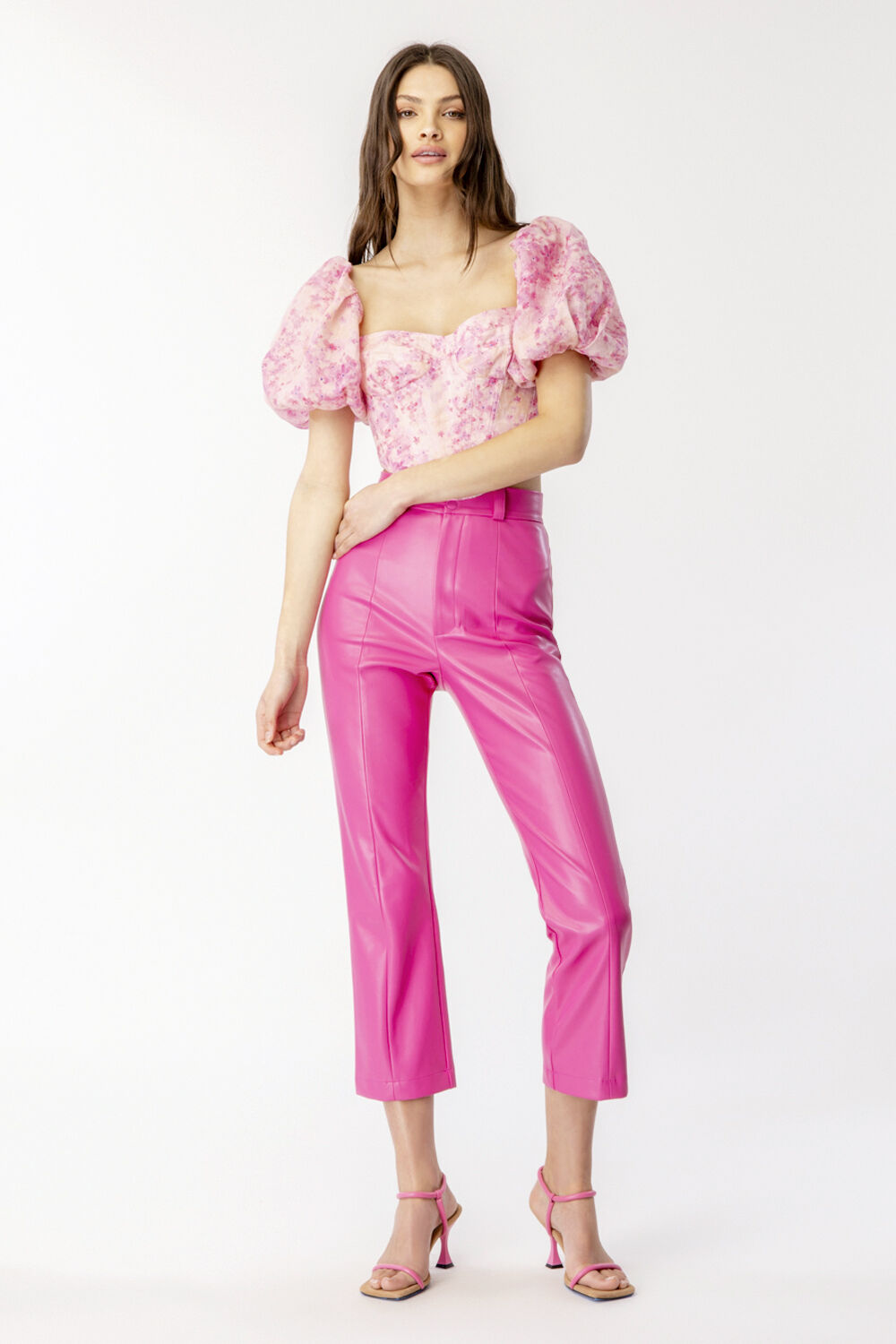 Polly Leather Pant in Hot Pink | Bardot
