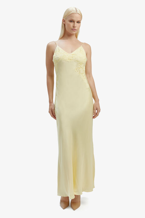 AVOCO LACE DETAIL MIDI DRESS in colour LIMELIGHT