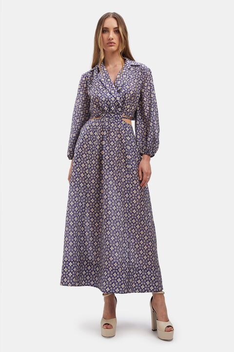 ARDEN PRINTED MIDI DRESS in colour DRESS BLUES