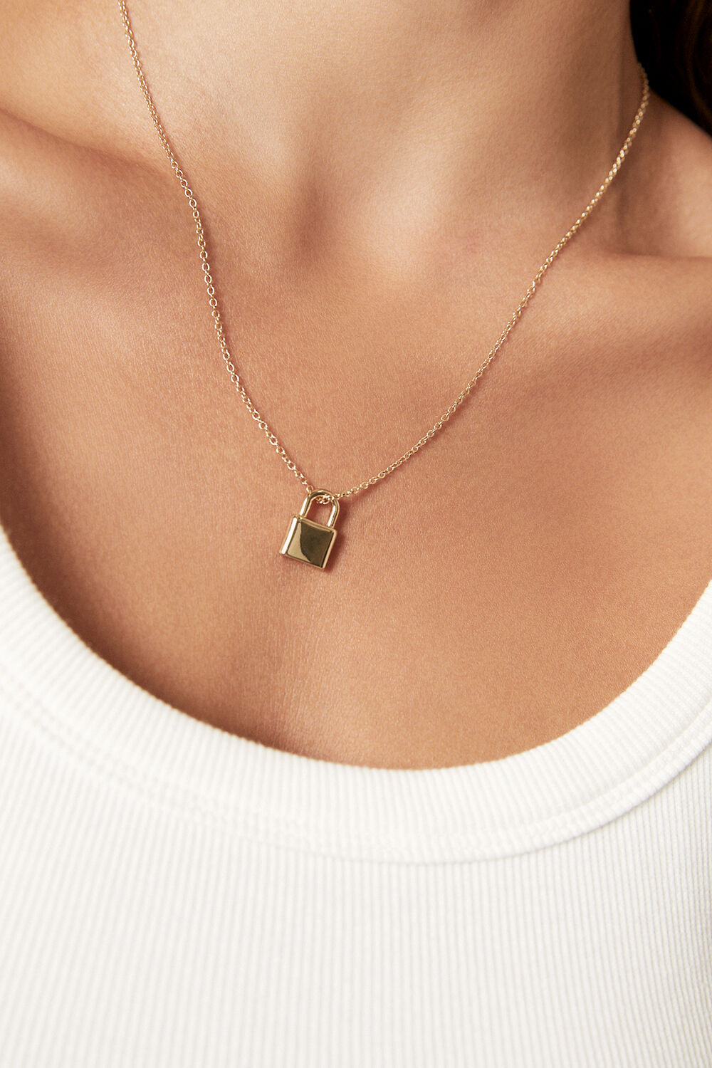 FINE PADLOCK NECKLACE in colour GOLD EARTH