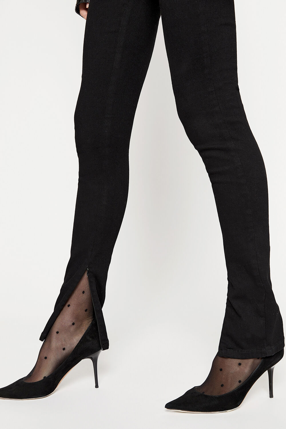 SPLIT HEM JEAN in colour CAVIAR