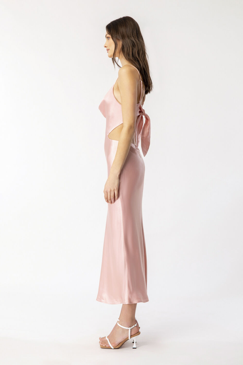 CUT OUT SLIP DRESS in colour PALE DOGWOOD