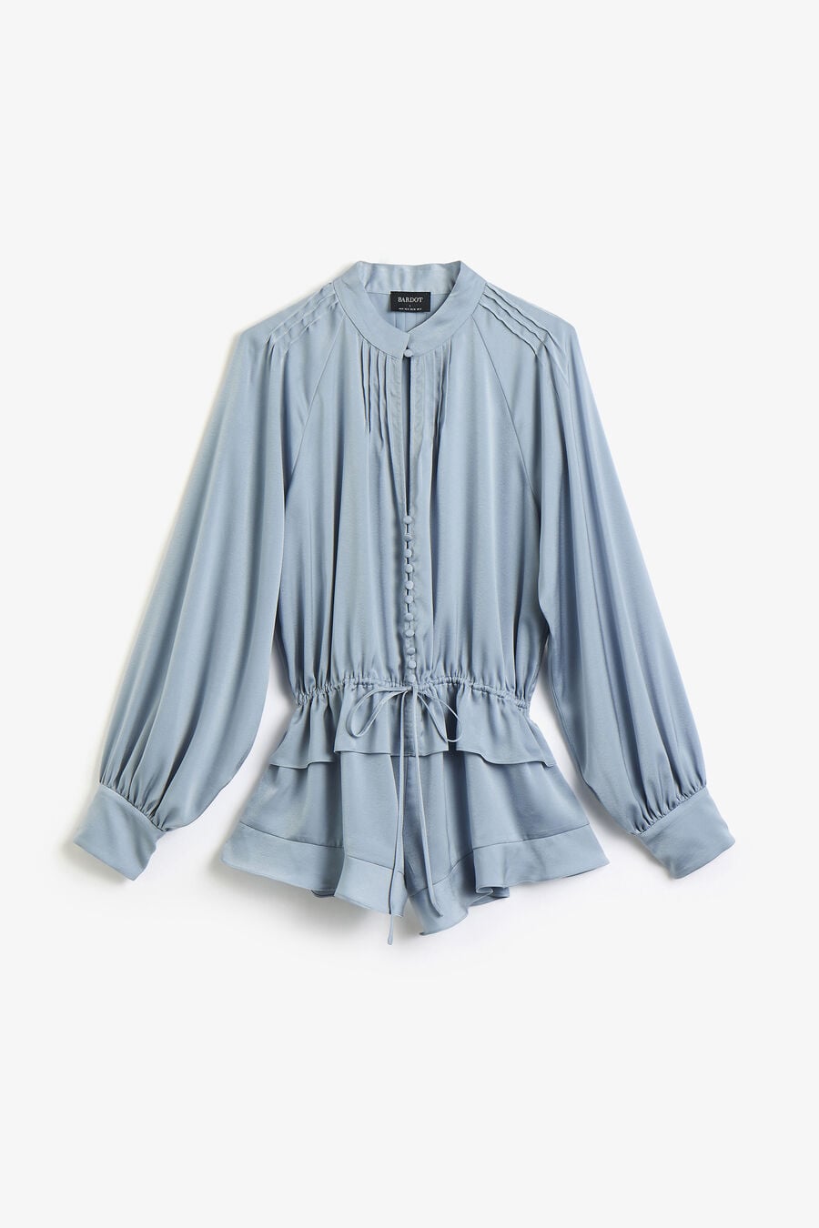 LORELLE FRILL DETAIL PLAYSUIT in colour Steel Blue