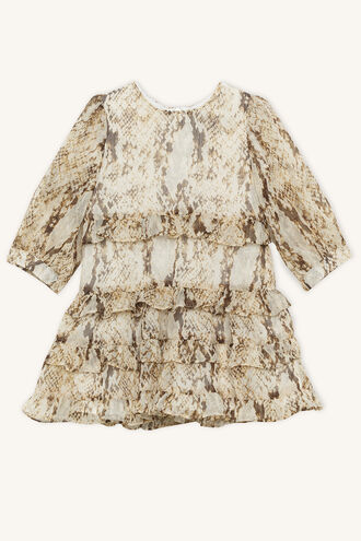 HENRI FRILL DRESS in colour CAVIAR