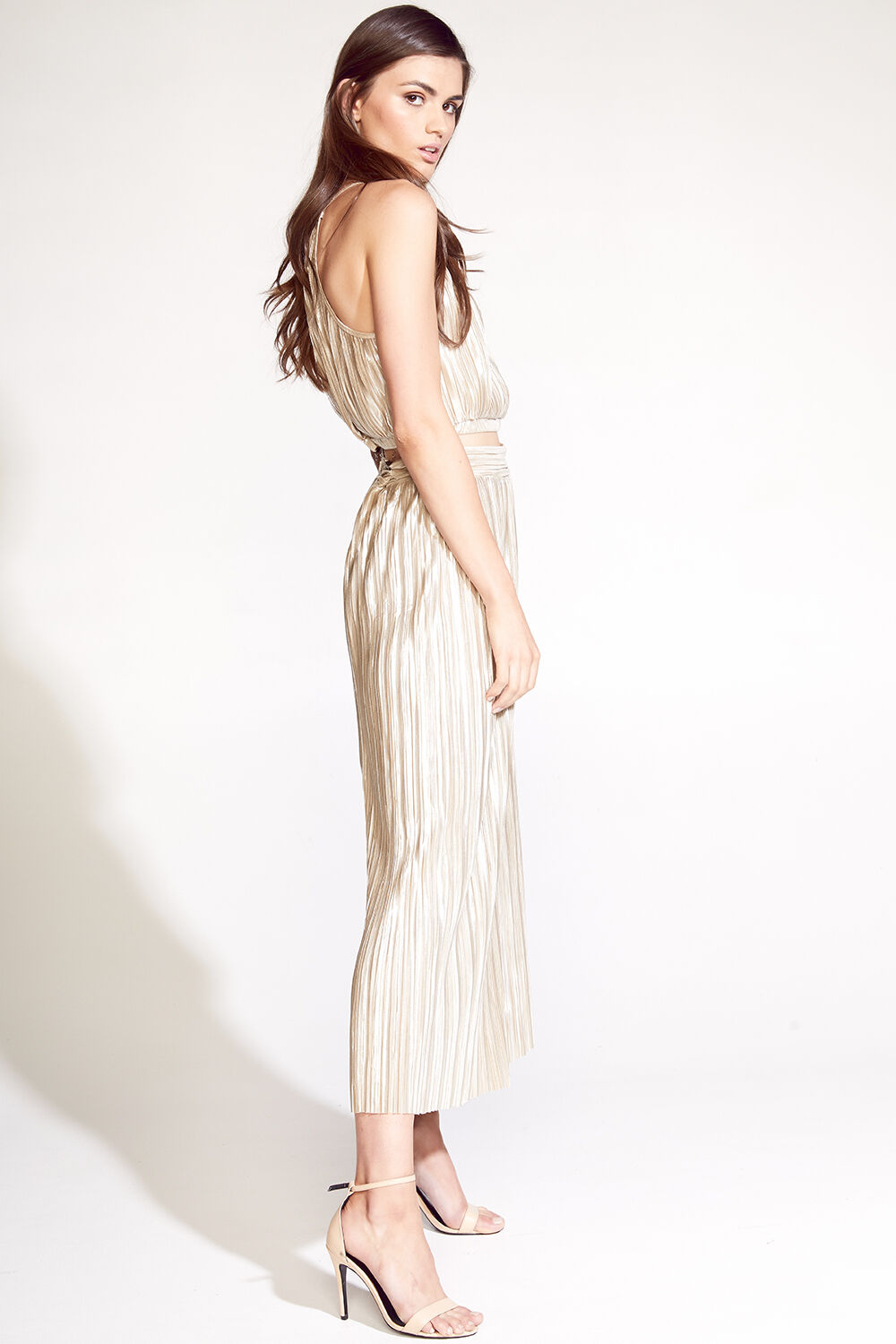 KELLIE PLISSE PANT in colour WHITE SWAN