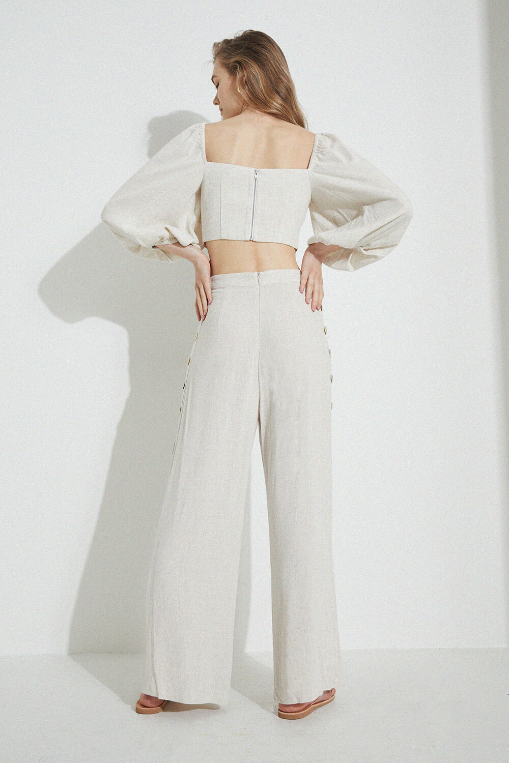 Denim Airy Side Split Pants – Styched Fashion