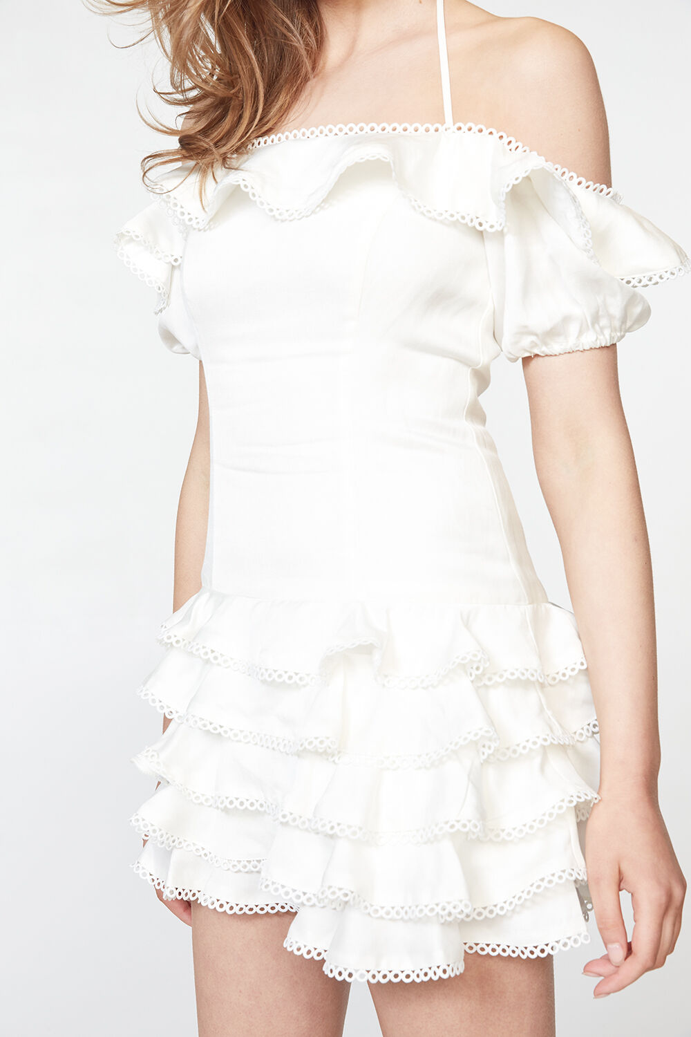 Caitlyn Mini Dress in Ivory | Bardot