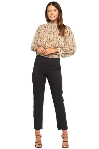 EDITA SNAKE BLOUSE in colour CAVIAR