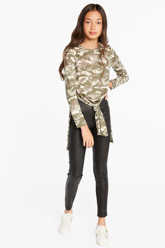 CAMO L/S TYLA TEE in colour BURNT OLIVE