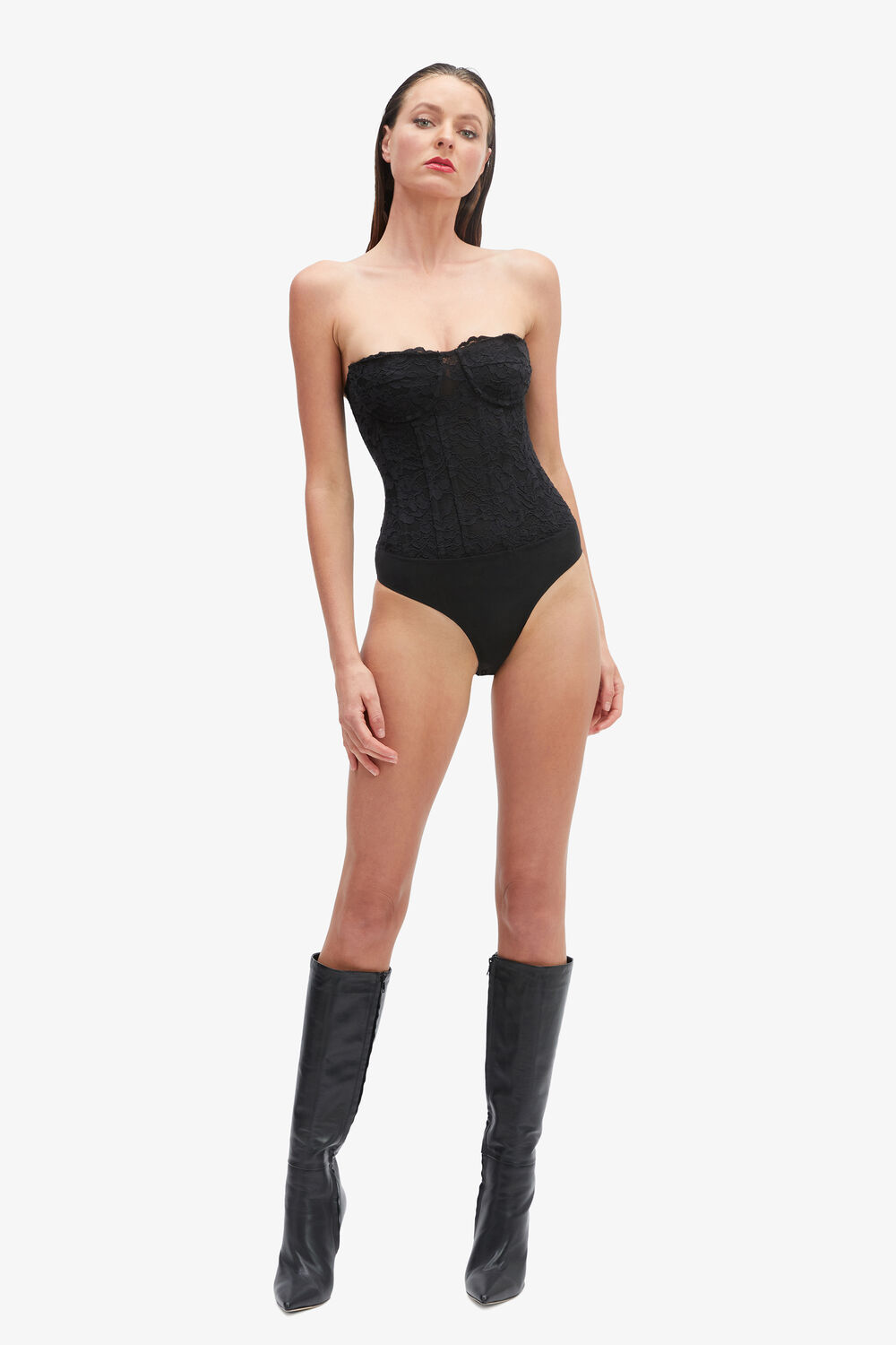OSKAR BODYSUIT in colour CAVIAR