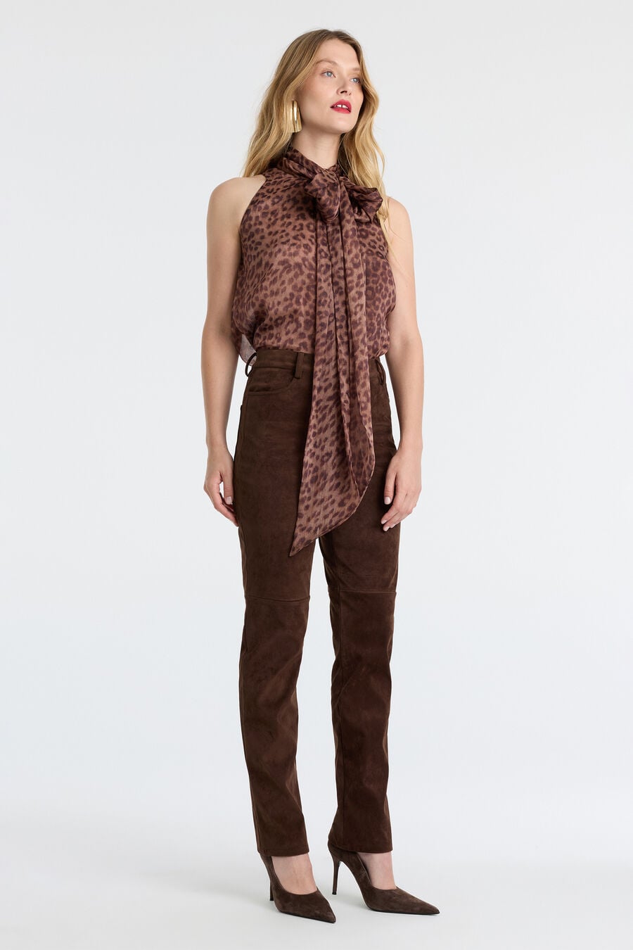 Arlette Neck Tie Printed Top