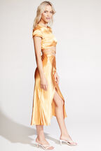 MIDI SLIP SKIRT in colour JAFFA ORANGE