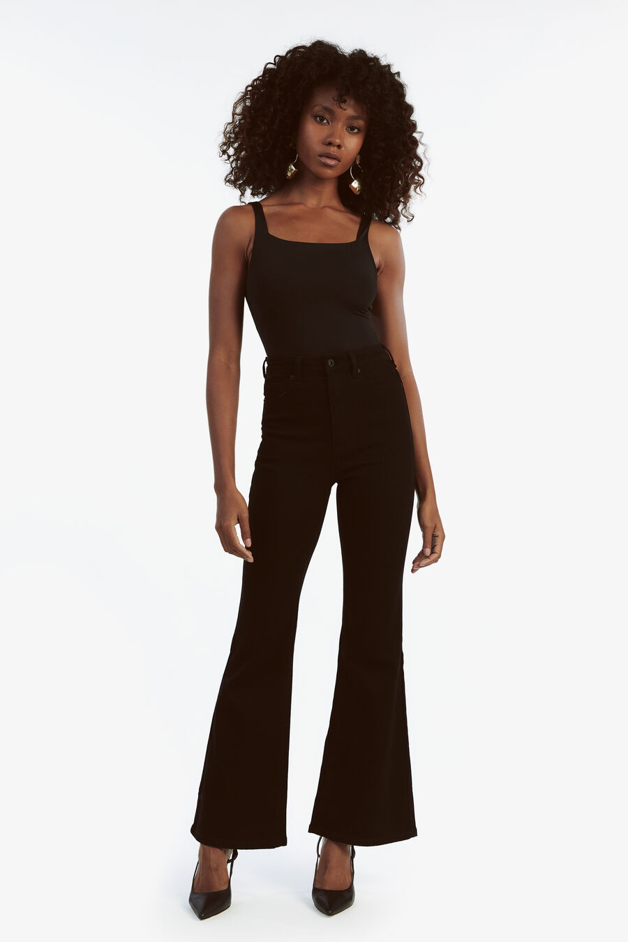 ASHLYNN HI BOOT LEG JEAN in colour BLACK