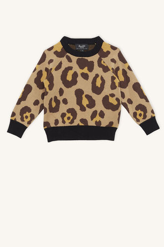 LEOPARD KNIT SWEATER in colour BEIGE