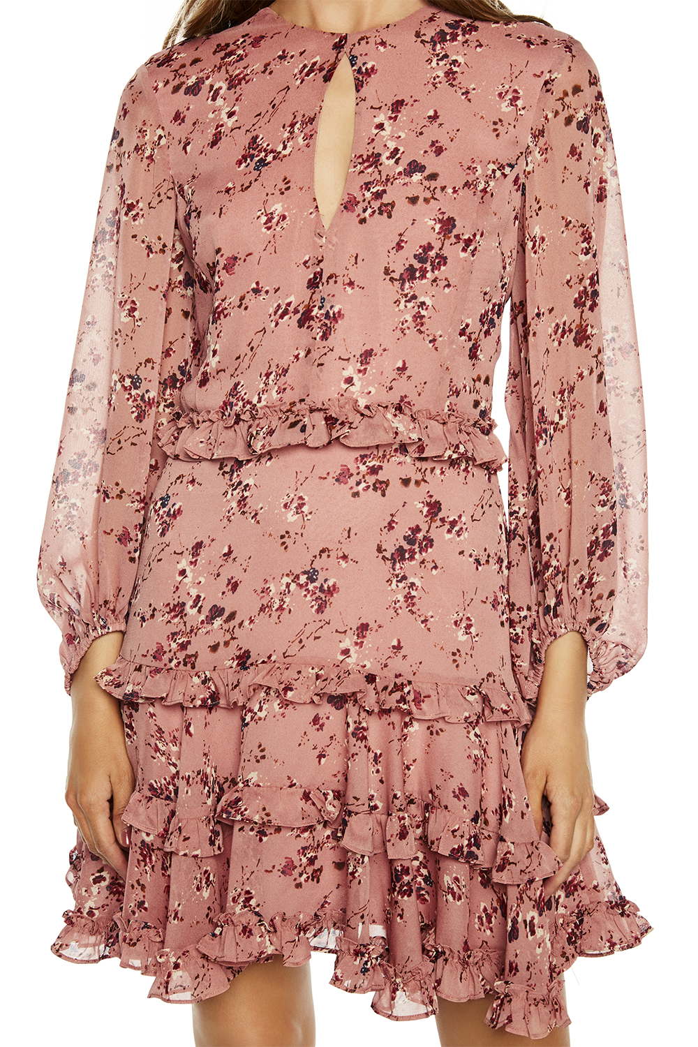 bardot ditsy frill dress