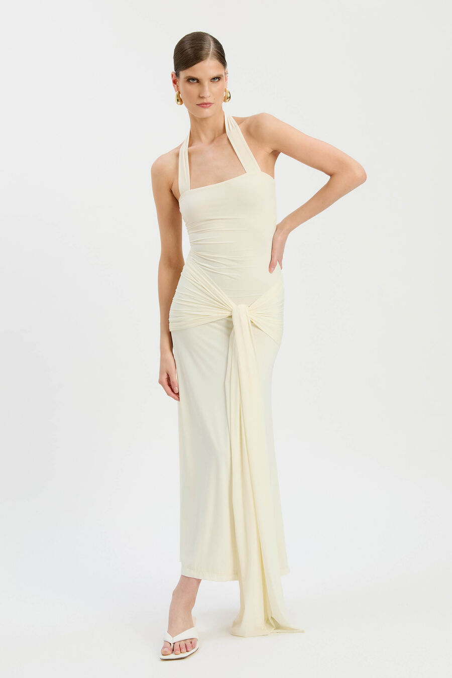 Emilia Tie Front Halter Dress