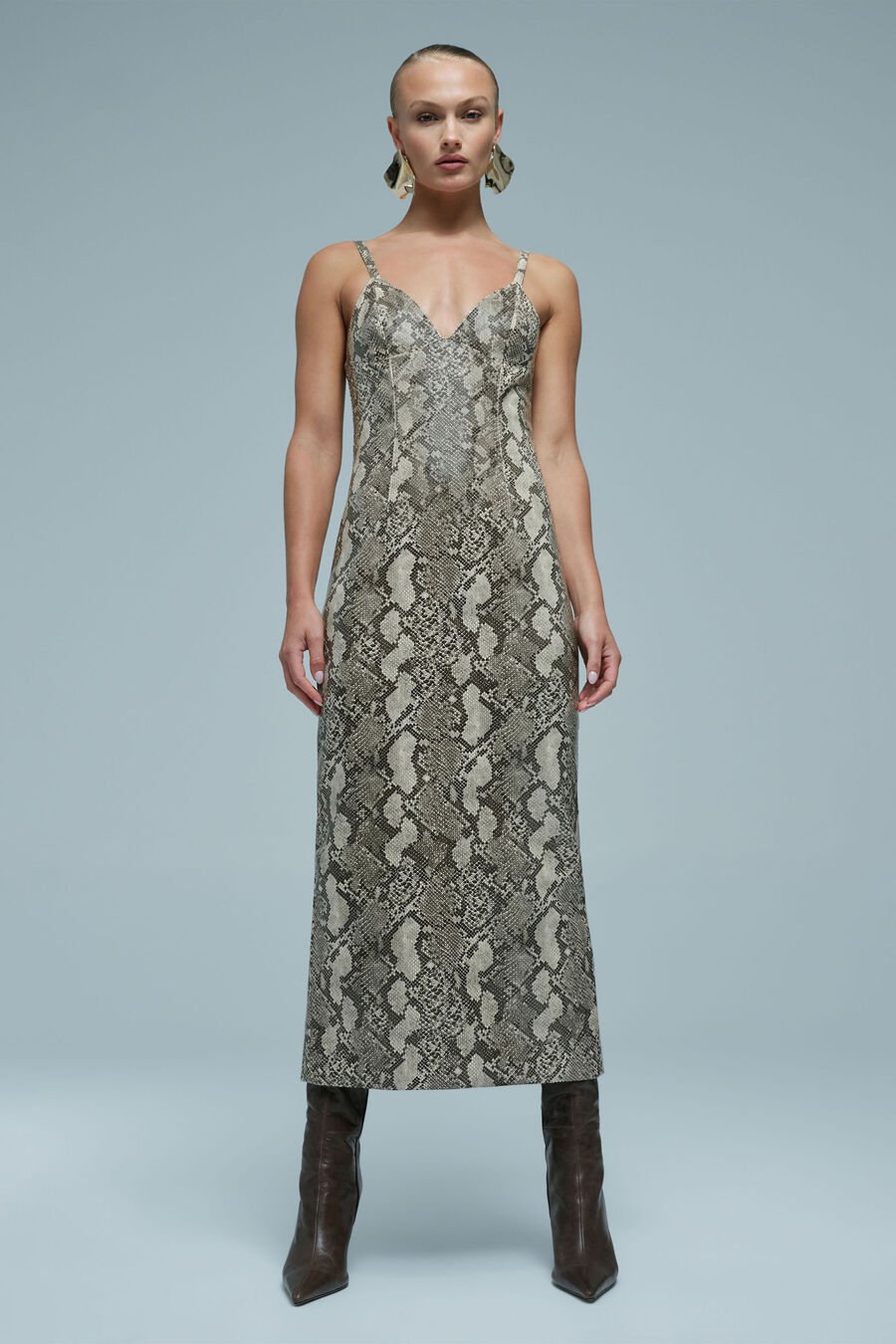 Estine Faux Snakeskin Dress