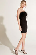 FEATHER DRESS in colour CAVIAR