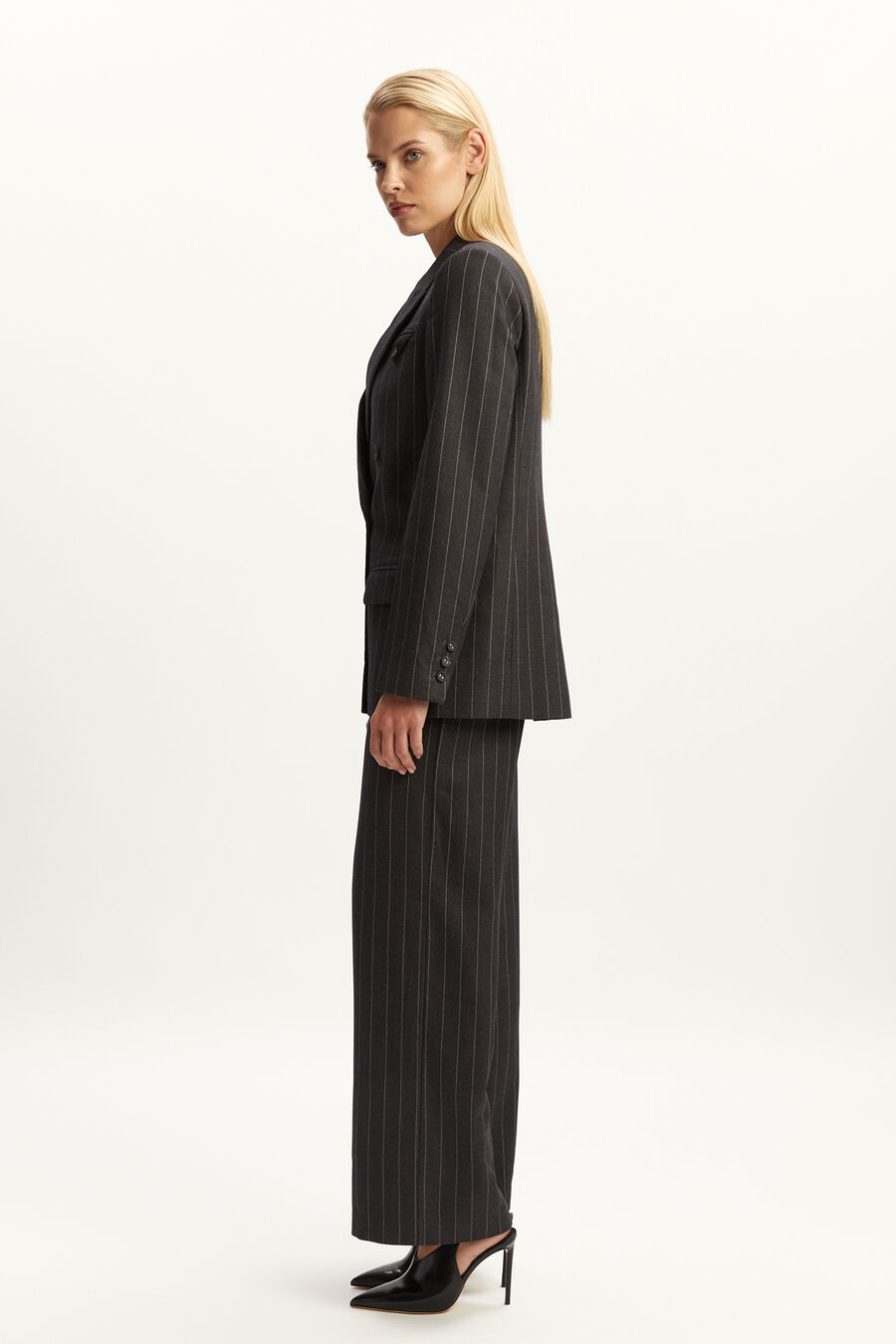 SLOANE PIN STRIPE BLAZER in colour GREY STRIP