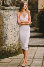 TEMPEST SLIP DRESS in colour CLOUD DANCER